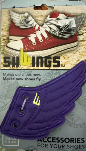 ShWings Brand Shoe Wing Accessory Converse Shiny Purple 3” New