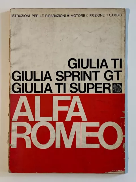 ALFA ROMEO GIULIA 105/115, MANUALE OFFICINA Riparazioni Motore Frizione Cambio