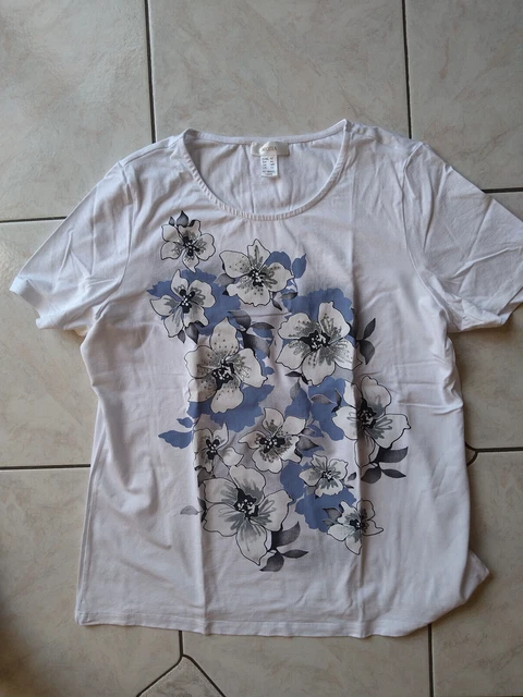 Blouse Esprit Taille 42 Avec Motif Fleurs Et Dentelle - Occasion Très Bon état