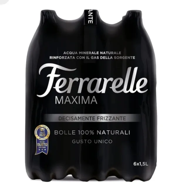 Ferrarelle Maxima Acqua Minerale Decisamente Frizzante, 6 x 1.5 L