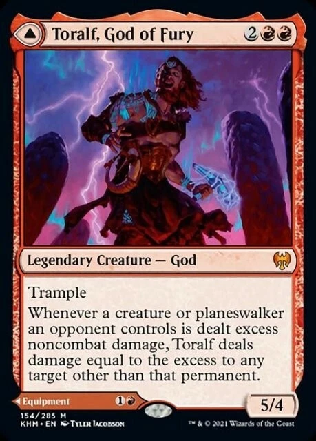 Toralf, God of Fury // Toralf's Hammer 1x FOIL KHM MTG Kaldheim Mythic MINT red Toralf, God of Fury // Toralf's Hammer 1x FOIL KHM MTG Kaldheim Mythic MINT red