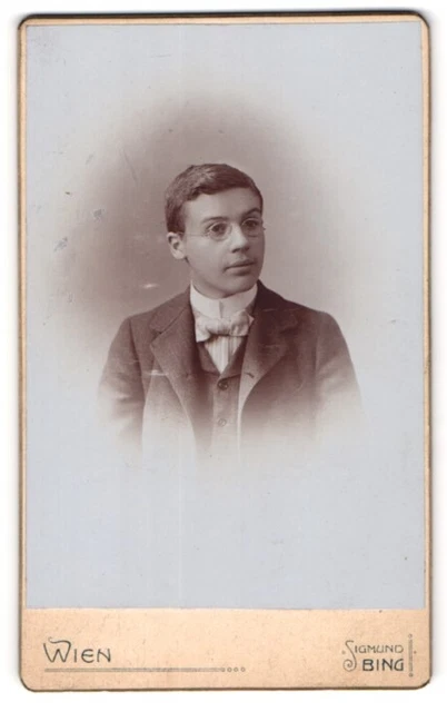 Fotografie Sigmund Bing, Wien, Goldschmiedgasse 4, Eleganter Herr mit Brille