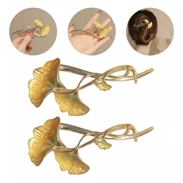 2 Pcs Alloy Clip Women's Hair Fall Accessories for