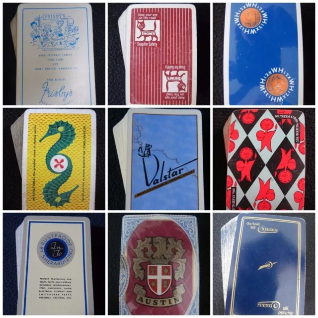 Vintage Playing Cards 1950s Advertising Pack Deck Various  Logos  Brands 50s