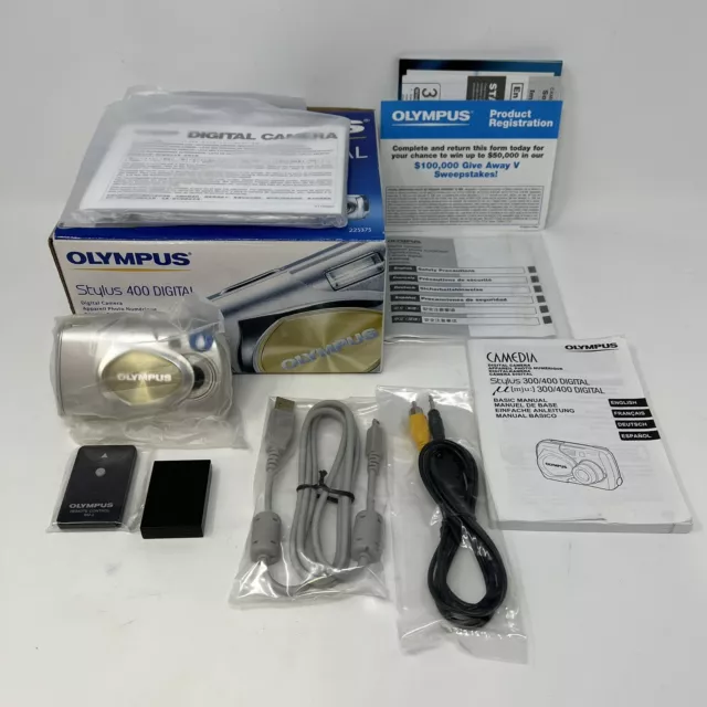 Olympus Stylus 400 4MP Digital Camera w/ 3x Optical Zoom Open Box - No Charger