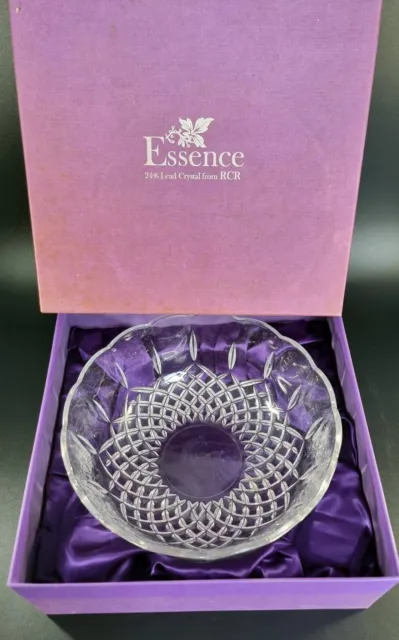 Essence Royal Crystal Rock Fruit Centrepiece Bowl 24% lead RCR Italy New Boxed