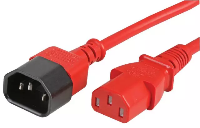 IEC C13 to C14 Power Extension Cable Male to Female Kettle Lead PC Monitor Lot