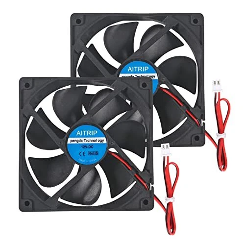 Lot de 2 ventilateurs 12025 - 120 x 120 x 25 mm - pour refroidissement DC 12 ...