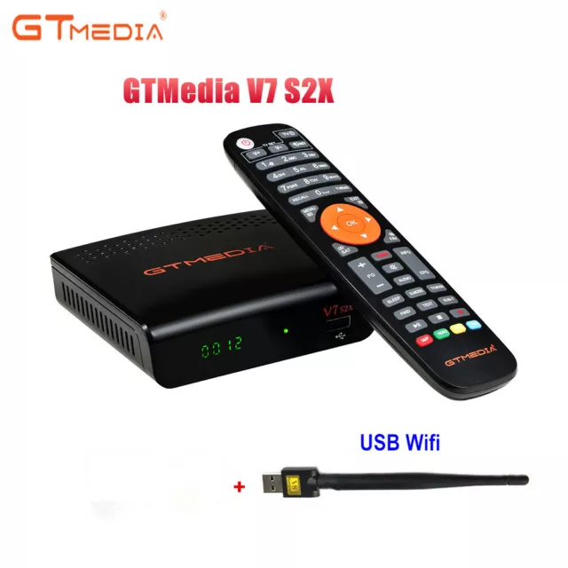 GTMEDIA V7 S2X FHD 1080P Satellite TV Receiver Support PowerVu,Bisskey, USB WiFi