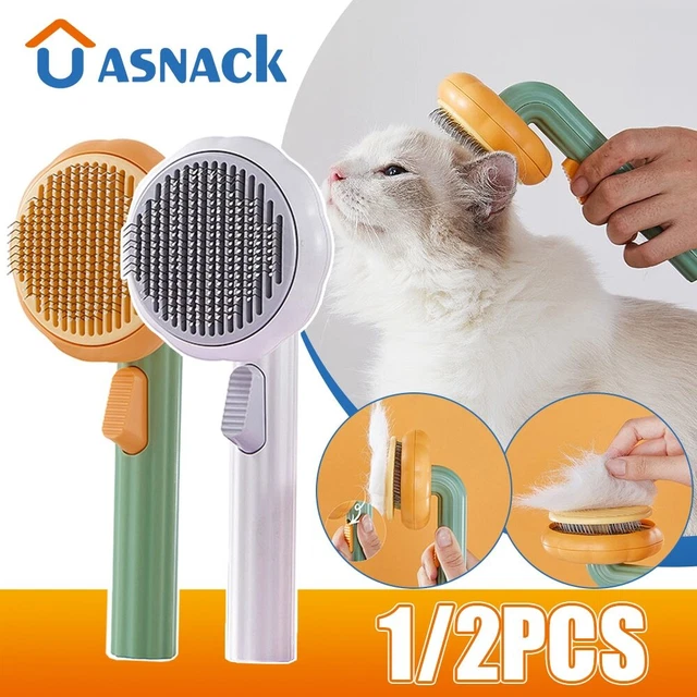 Pet Dog Cat Clean Grooming Self Cleaning Slicker Brush Massage Hair Remover Comb