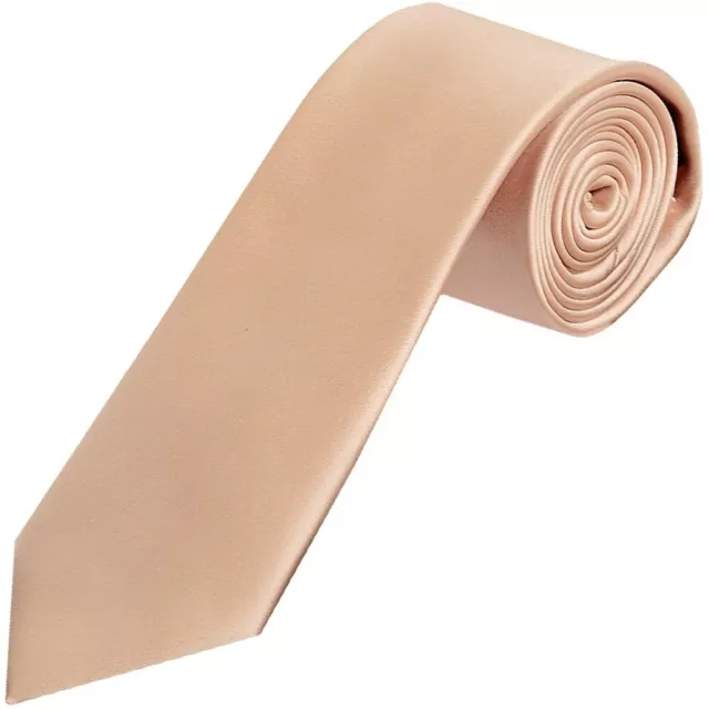 Plain Nude Satin Classic Mens Tie Regular Tie Normal Tie Wedding Tie Peach Tie