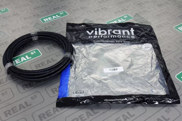 Vibrant -6 AN Black Nylon Braided Flex Hose with PTFE liner 20 ft Roll 18976