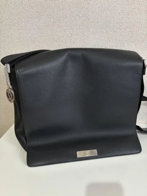 Cartier Men's Crossbody Messenger Shoulder Bag Leather Black Used