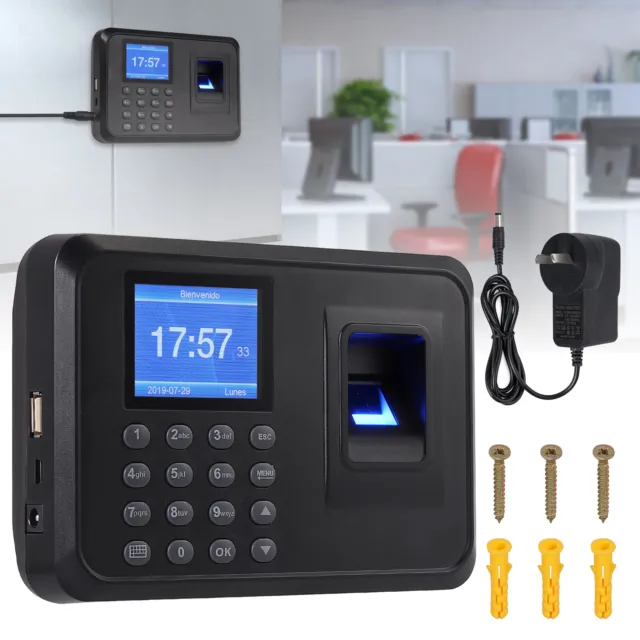 Biometric Fingerprint Scanner Password Attendance Machine Time Clock Checking In