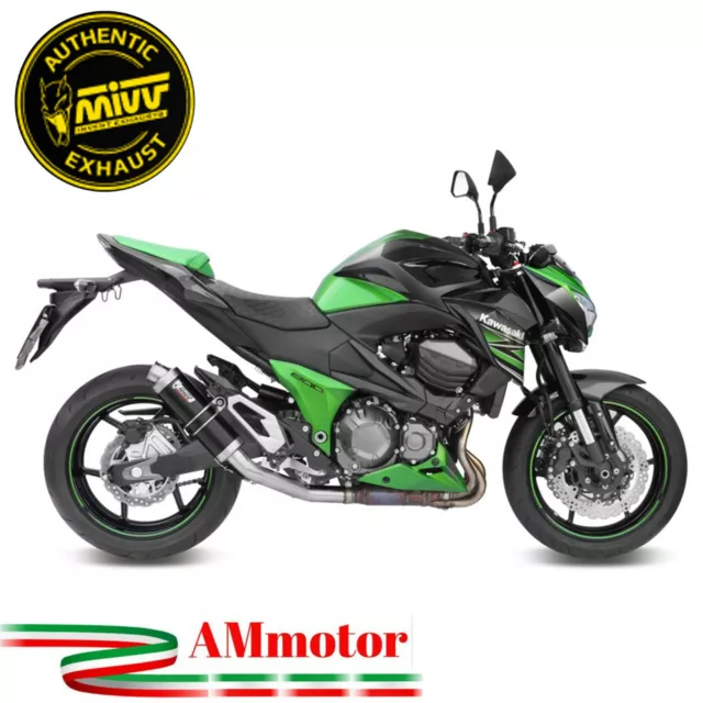 Mivv Kawasaki Z 800 2013 Escape Moto Silenciador Exhaust Gp Inox Negro Aprobado