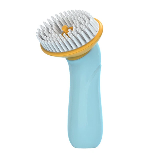 Cepillo de baño portátil para perro cachorro ducha cepillo de masaje herramienta de aseo de mascotas (azul)