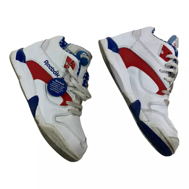 Reebok Pump Hexalite Court Victory White/Blue & Red Shoes | UK8