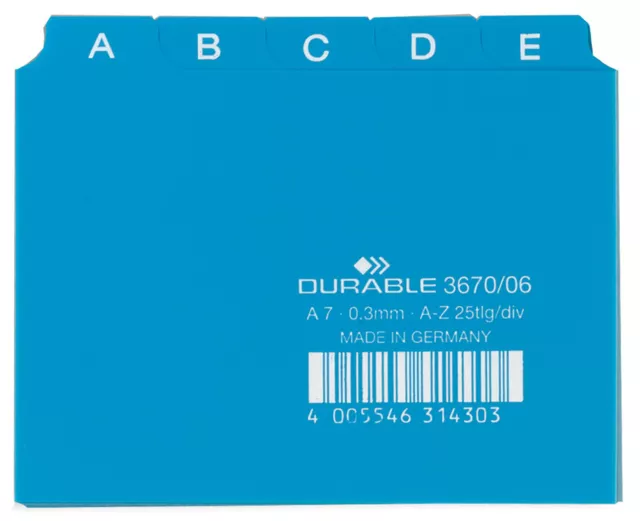 DURABLE Karteiregister A-Z PP A7 quer blau 25-teilig