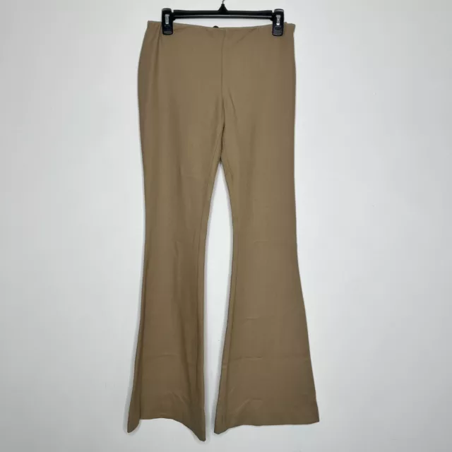 The Row Pants Wide Leg Flare Trousers Side Zip Pull On Brown Womens Size 4 EUC