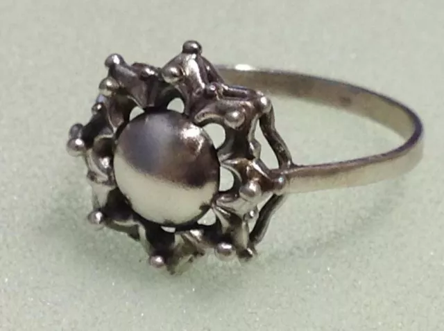 Big Antique Soviet Russian Ring Sterling Silver 875 Women's Jewelry Size 10.5