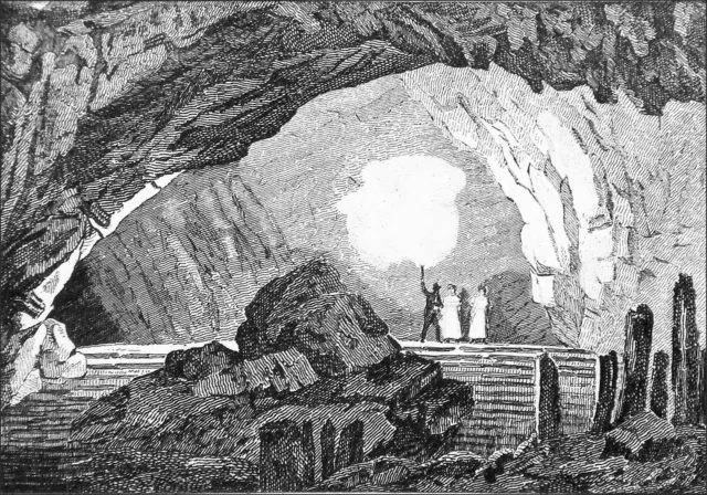 OSSELLE CAVE (Osselle-Routelle, Doubs) - 19th century engraving