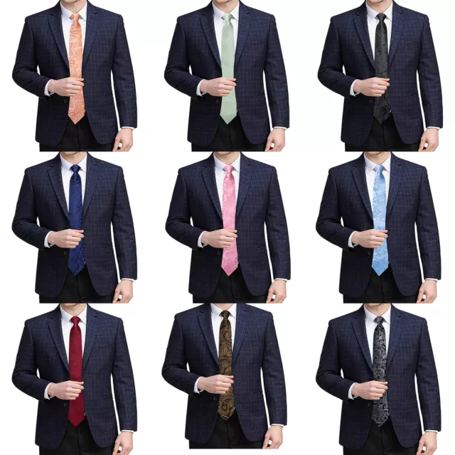 Men's Paisley Striped Floral Ready Knot Pre Tied Formal Zipper Tie Necktie Wear