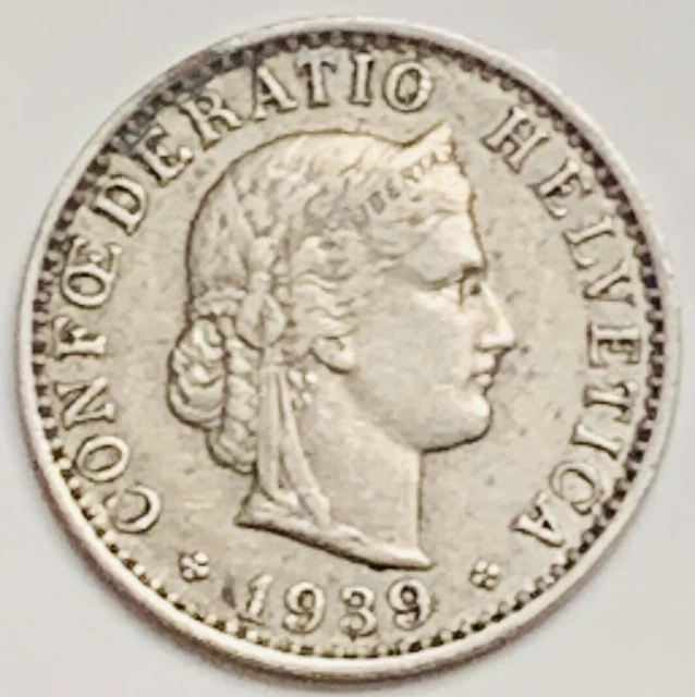 1939 Switzerland 20 Rappen KM# 29a Circulated Condition
