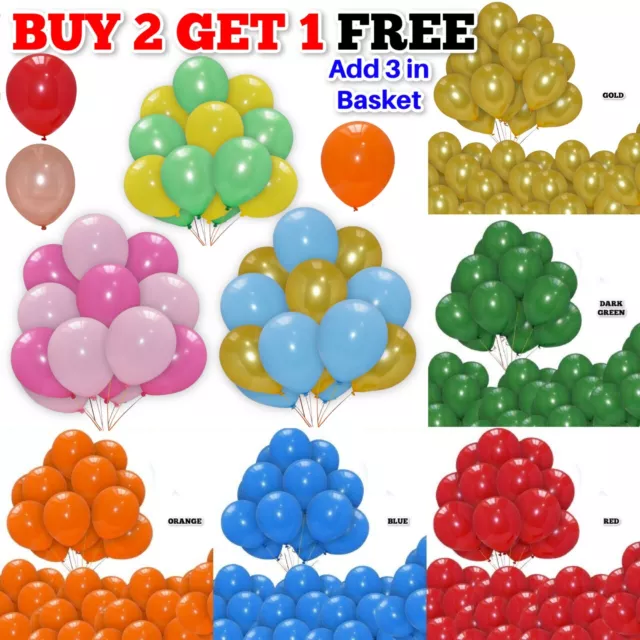 100X Latex PLAIN BALOON helium 10 INCH BALLOONS Party Birthday Wedding decor