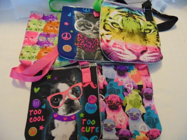 Girls Purse Shoulder Bag CHOICE Multi design Zip Close 8" x 8" T22