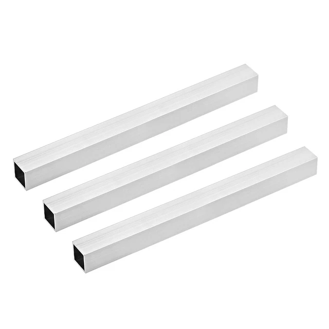 3 pz. 6063 tubo dritto alluminio senza saldatura tubo quadrato 25 x 25 x 1,2 mm spessore parete 300 mm