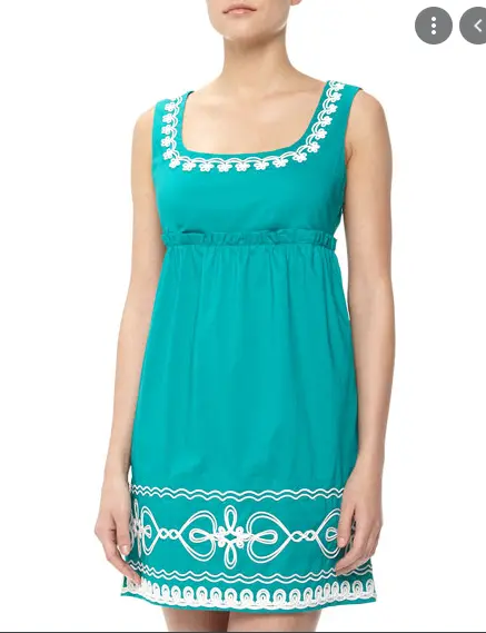 Love Moschino Floral & Heart Rope-Embroidered Dress, Conely Emerald Green