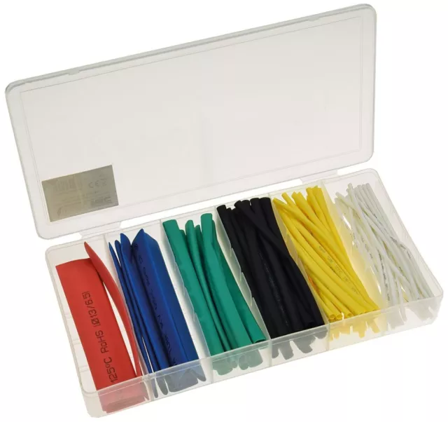 Gaine Thermorétractable Assortiment Boîte 100 Pièces Coloré 10cm Bagues Tube Tri