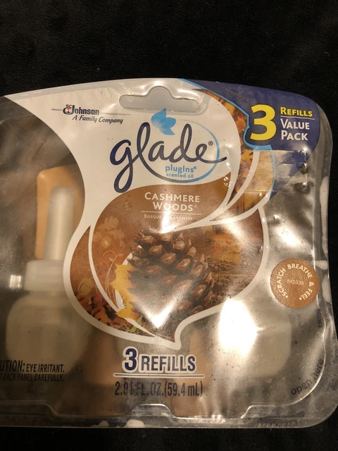 Glade Plugin Scented Oil Refill Cashmere Woods 1.34 oz. (Pack Of 3)