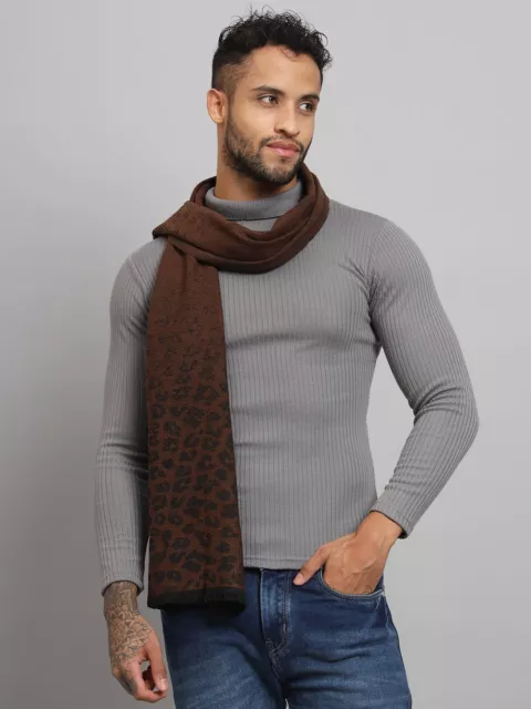 Uomo Donna Caldo Inverno India Fatto 100% Cashmere Sciarpa Lana Marrone Nero