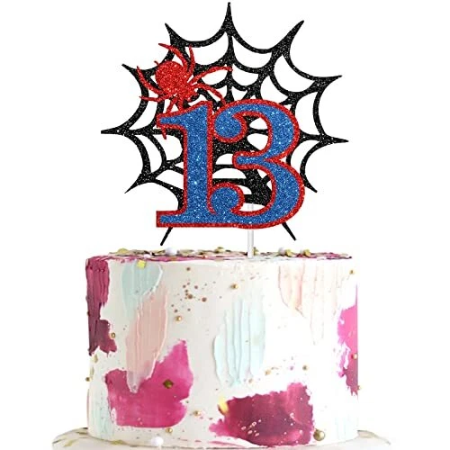 Dalaber Spider Man Cake Topper for 13th Birthday - Boys 13th Birthday Party