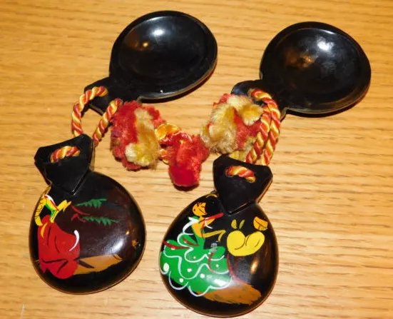 LOT castagnettes ESPAGNOLES castañuelas BAKELITE Instruments percussion à main