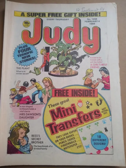 Judy. Feb.4th. 1984.  No.1256  Birthday/Anniversary comic. February Horoscope.