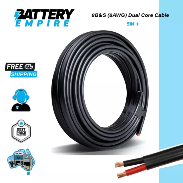 8 B&S Dual Core Cable (8AWG) - 5 Metres