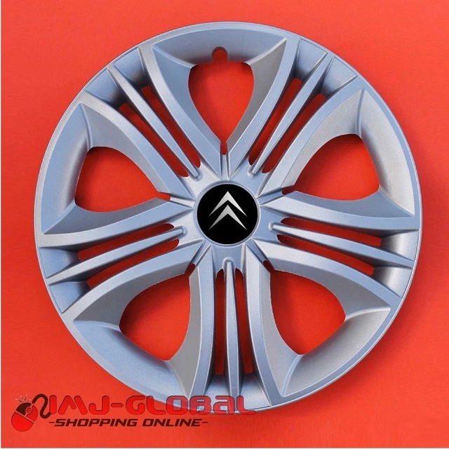 Kit 4 Copricerchi Adattabili Per Citroën – Diametro 16 Pollici – Con Logo Cromato – Non Originali (C4, C1, C2, C3, C5, C8, Nemo, Berlingo, Xsara Picasso, Jumpy)