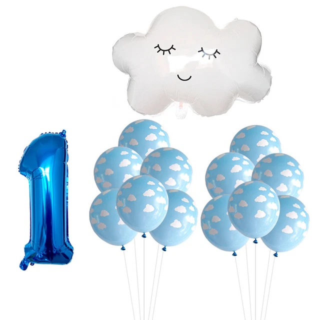 12 Pcs Baby Shower Party Supplies Balloon Decoration Blue Ornament Wreath