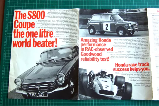 1968 Honda S800, N600 & N360 Micro Car Sales Brochure