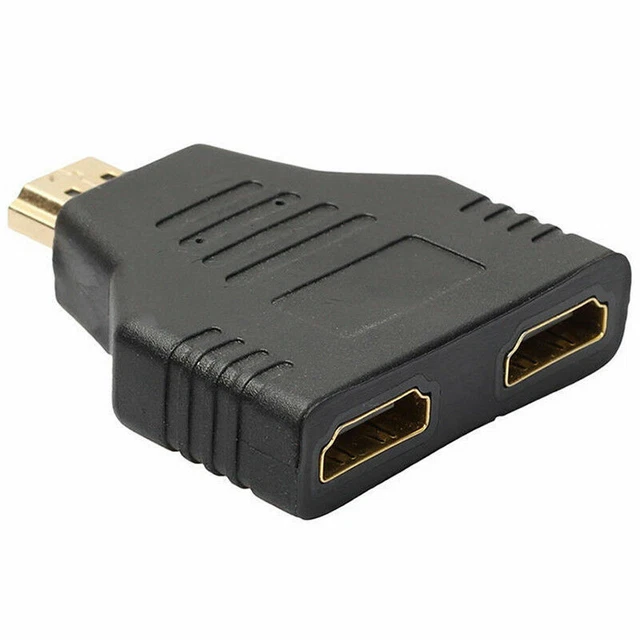 1080P PVC Male Plug to Double HDMI-compatible Female 1 in 2 Out AdapterSplitte 2