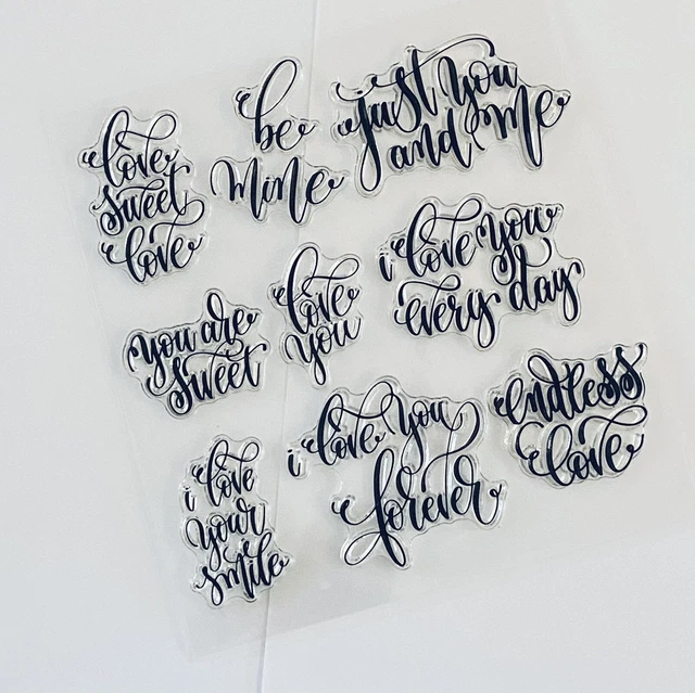 Love Sentiments Clear Stamps-Messages-Words-Valentines Day Card Making Stamp