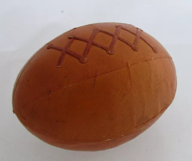 Antique Paper Mache Dresden Figural Football with Laces Candy Container Ornament