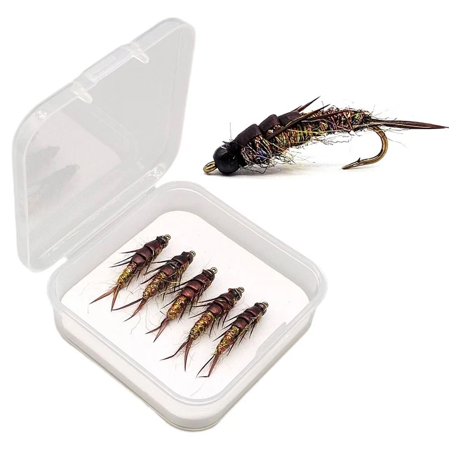 Mouches à Truite Serpent Naturel Argent - Taille 8, Lot De 3 - Fabriquées UK