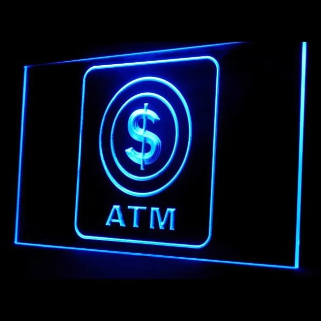 190001 ATM Automated Teller Machine Home Decor Open Display Neon Sign 16 Color