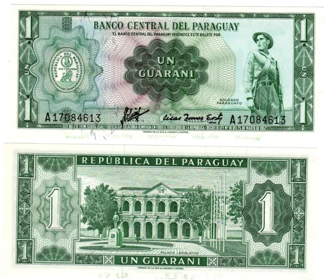 Paraguay Billet 1 Guarani  L.1952  P193  NEUF UNC