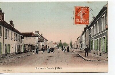 Dormans-marne-CPA 51-nice color map of rue de Chalons