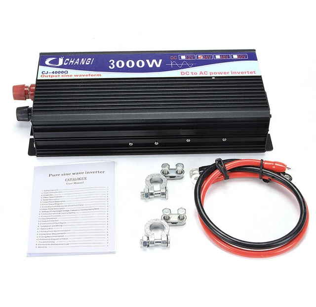 CHANGI POWER INVERTER 12V to 110V 1500W 3000W Pure Sine Wave DC to AC ...