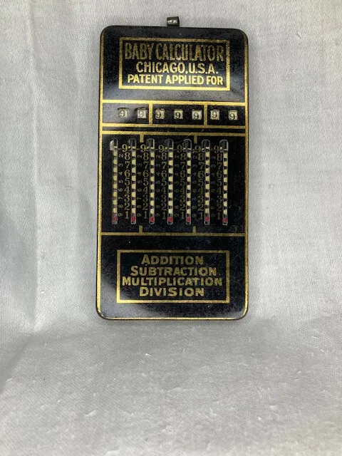 Vintage Baby Calculator Machine Co. Chicago, USA - case, stylus, instructions